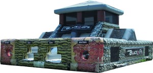 Black Ops Obstacle Course 35x25x19 $750.00 Are you ready to take on the mission? This two lane obstacle course is a one of a kind experience allowing the participants to have the feeling that they are truly engaging in a war of dexterity. Battle your opponent to victory as you make your way through the bricked wall entrance, down the path of stone pillars, crawl throughs and passageways. The journey doesn't end here as you reach the rock climb wall leading to the uniquely designed teeter-totter pivoting bridge, then down the slide to the finish line!
